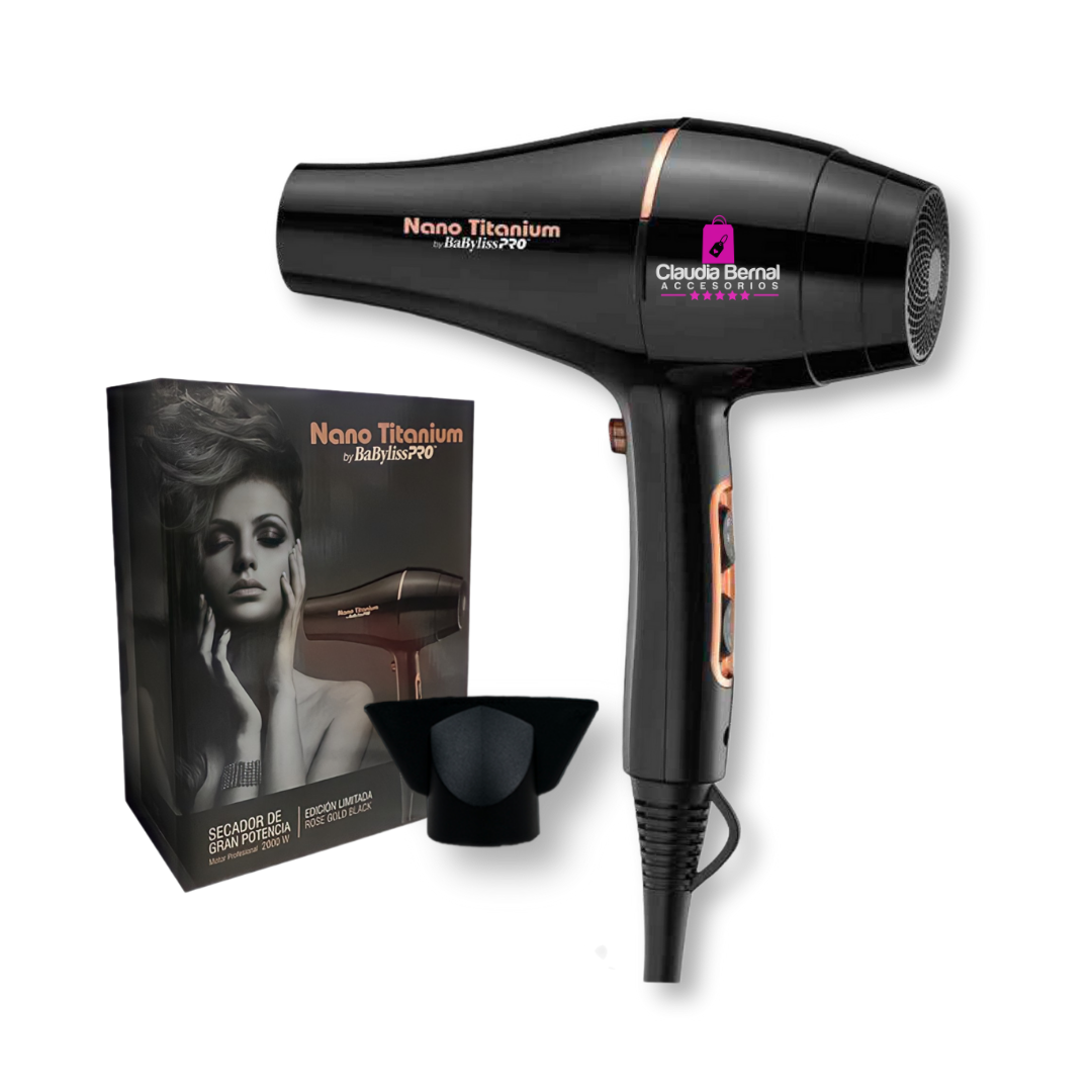 SECADOR BABYLISS ORIGINAL ROSE GOLD BLACK