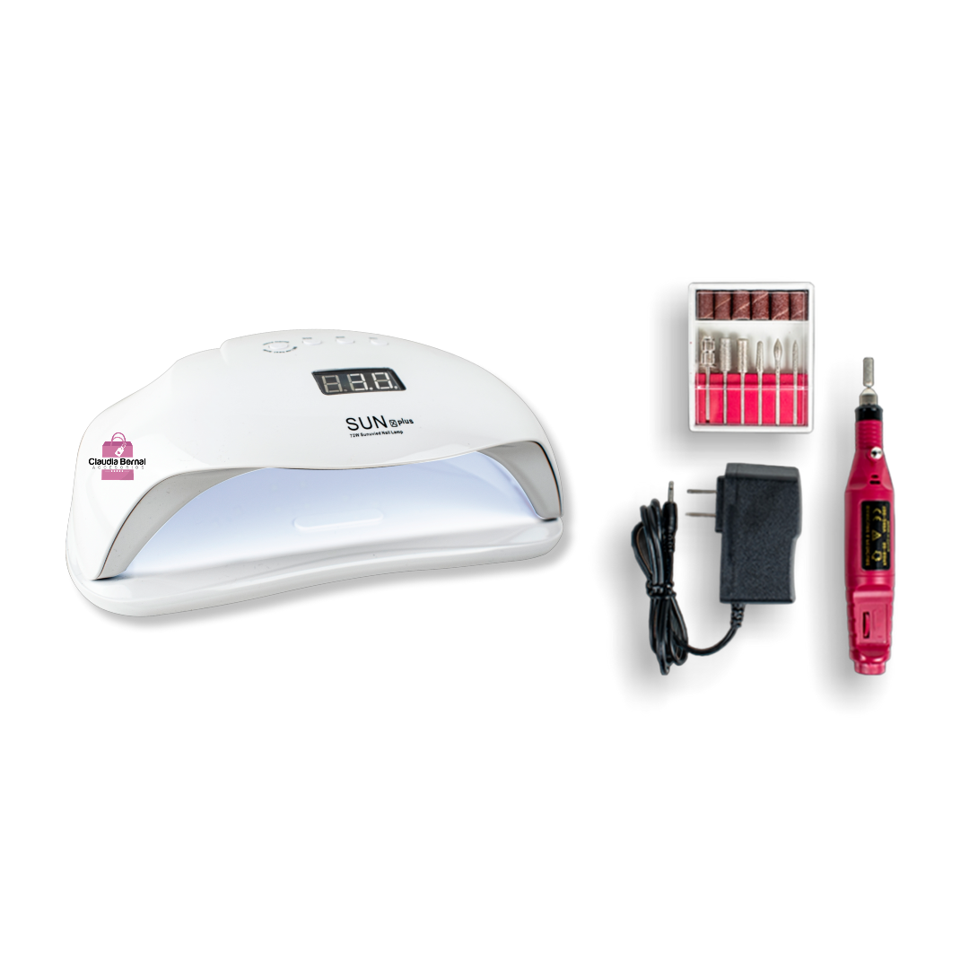 LÁMPARA DE 72W SUN UV LED + PULIDOR DE UÑAS BÁSICO