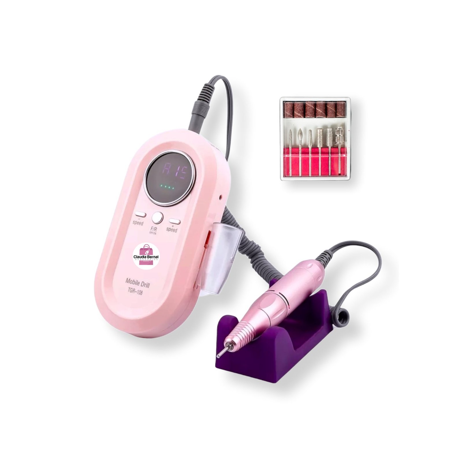 PULIDOR INHALAMBRICO RECARGABLE PROFESIONAL NAIL DRILL TGR-108 PARA UÑAS 30.000 RPM