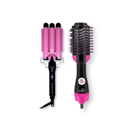 COMBO RIZADOR ONDAS DE SIRENA + CEPILLO SECADOR GENÉRICO