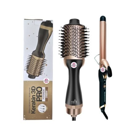 COMBO CEPILLO SECADOR KERATION + RIZADOR EN TUBO 2071 25MM