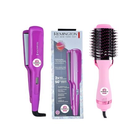 COMBO ANTIESTATICA CON ALISADORA ORIGINAL TURMALINA CON CEPILLO SECADOR MULTIFUNCIONAL